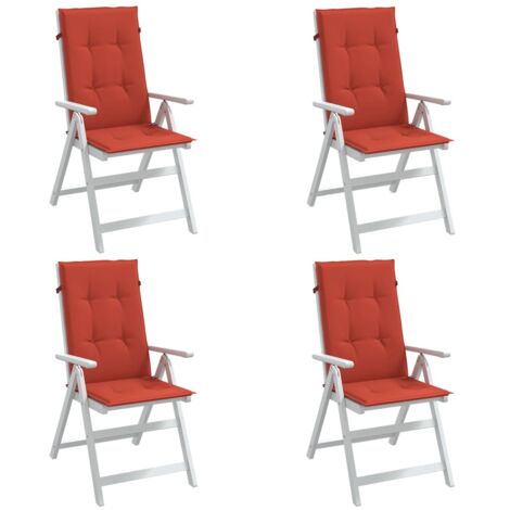Hochlehner-Auflagen 4 Stk. Melange Rot 120x50x4 cm Stoff vidaXL