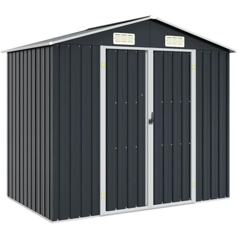 vidaXL Gartenhaus Anthrazit 205x129x183 cm Verzinkter Stahl