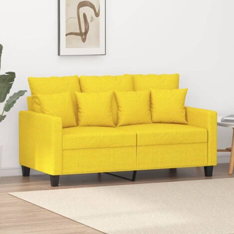 Zweisitzer Sofa Hellgelb 120 cm Stoff