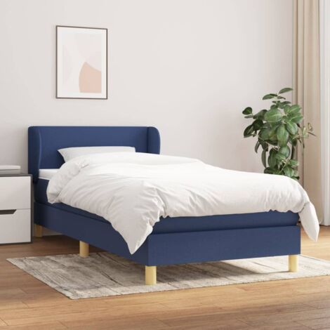 Boxspringbett mit Matratze Blau 100x200 cm Stoff vidaXL (1/5)