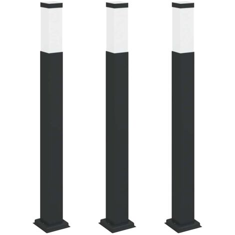 Pollerleuchten 3 Stück 80 cm Schwarz IP44 vidaXL