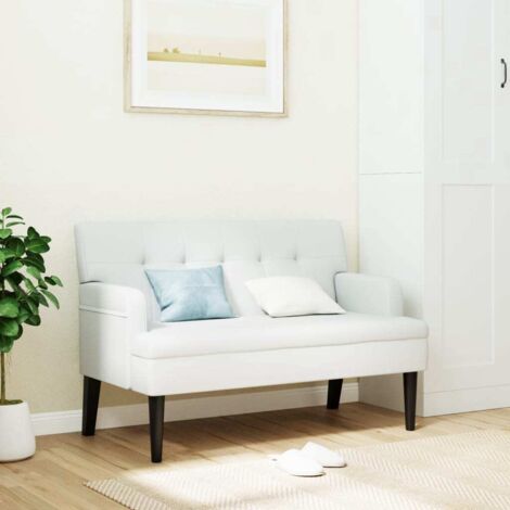 Sitzbank mit Rückenlehne Weiß 112x65,5x75 cm Kunstleder vidaXL78944