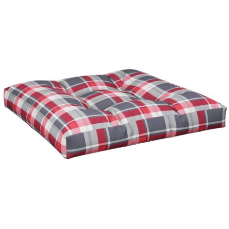 Palettenkissen Rot Karomuster 80x80x12 cm Stoff vidaXL