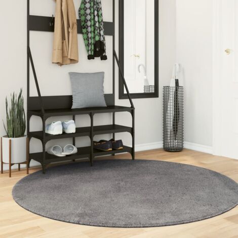 vidaXL Rug "HUARTE" Short Pile Soft and Washable Anthracite Ø 160 cm