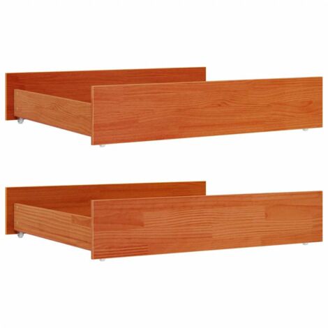Bettschubladen 2 Stk. Wachsbraun Massivholz Kiefer vidaXL