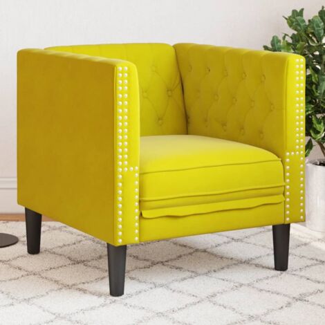 Chesterfield-Sessel Gelb Samt vidaXL
