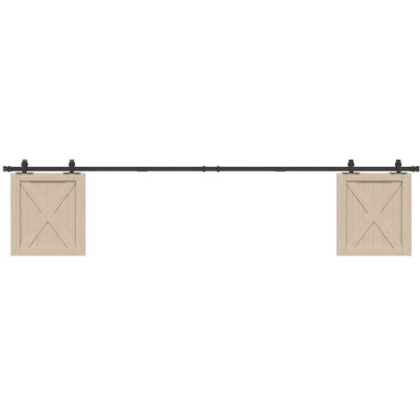 Schiebetürbeschlag Set für Schranktüren 244 cm Karbonstahl vidaXL