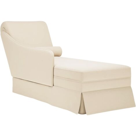 Chaiselongue mit Nackenrolle und Rechter Armlehne Leinen vidaXL