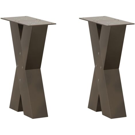 Couchtischbeine X-Form 2 Stk. Naturstahl 38x(42-43) cm Stahl vidaXL