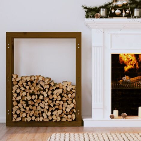 vidaXL Kaminholzregal Honigbraun 80x25x100 cm Massivholz Kiefer