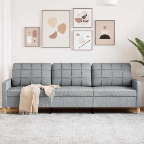Drei-sitziges Sofa Hellgrau 210 cm Stoff