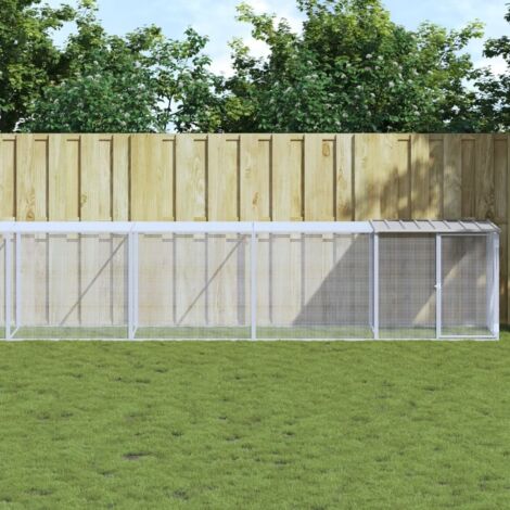 vidaXL Hühnerstall mit hellgrauem Dach 1003x98x90 cm galvanisierter Stahl