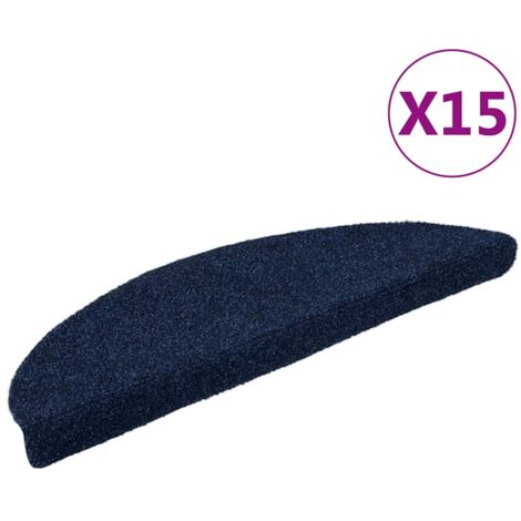 vidaXL Selbstklebende Treppenmatten 15 Stk. Navy 56x17x3cm Nadelvlies