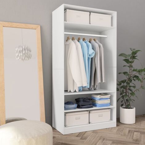 vidaXL Kleiderschrank Weiß 100 x 50 x 200 cm Ingenieurholz