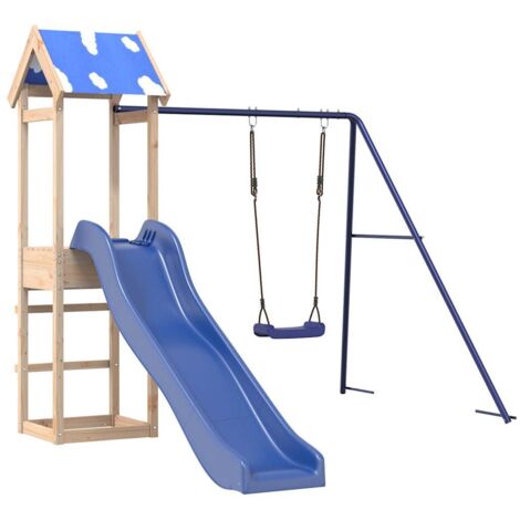 Spielplatz für den Garten aus massivem Kiefernholz (1/5)