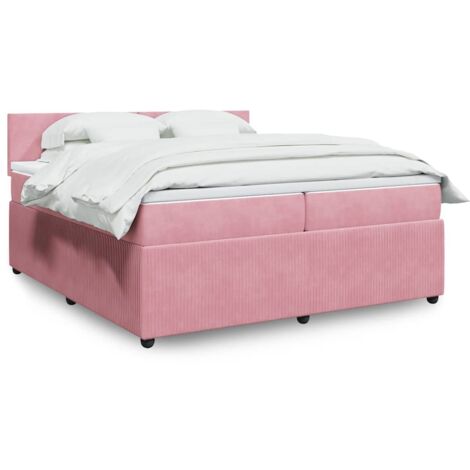Boxspringbett mit Matratze Rosa 200x200 cm Samt vidaXL