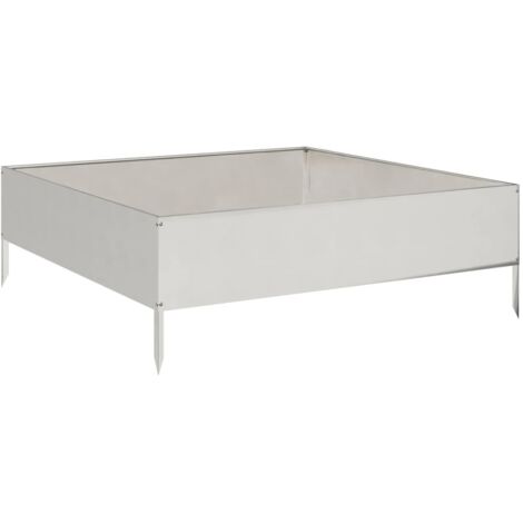 vidaXL Hochbeet 100x100x33,5 cm Edelstahl