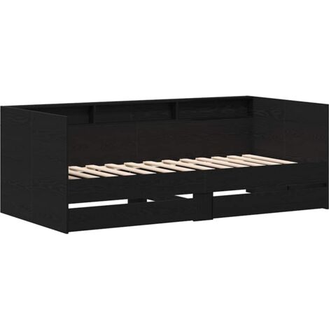 Tagesbett Schwarz Eichen-Optik 90 x 200 cm Holzwerkstoff vidaXL (1/5)