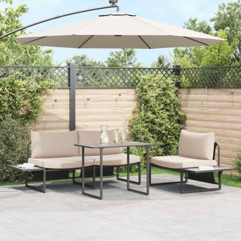 Gartentisch Grau 100x55x70 cm DPC und Stahl vidaXL835553