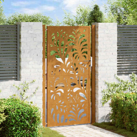 Gartentor 105x180 cm Wetterfester Stahl Wellen-Design vidaXL344567