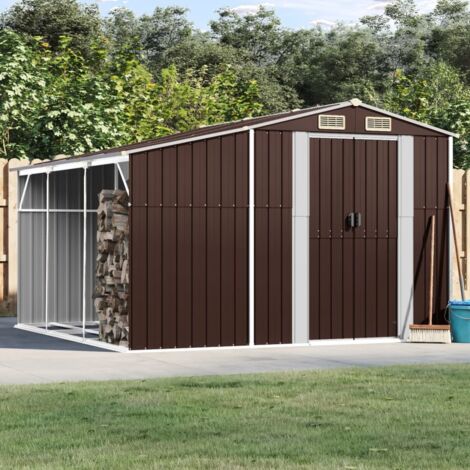 vidaXL Gartenhaus braun 277x279x179 cm verzinkter Stahl