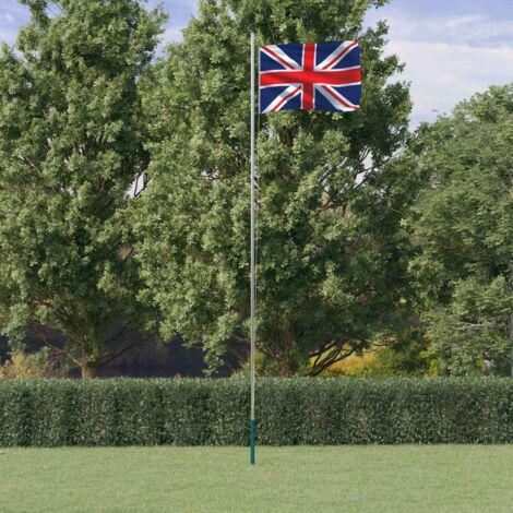 Flagge Großbritanniens mit Mast 6,23 m Aluminium vidaXL