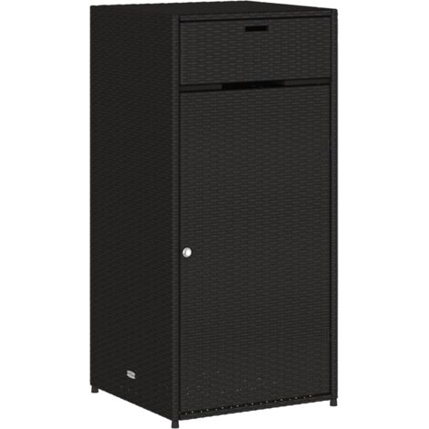 vidaXL Gartenaufbewahrungsschrank schwarz 55x55x111 cm aus Geflecht