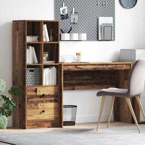vidaXL Schreibtisch mit Stauraum 2 pcs Altholz 100 x 40 x 76 cm