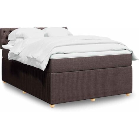 Boxspringbett mit Matratze Dunkelbraun 140x190 cm Stoff vidaXL (1/5)
