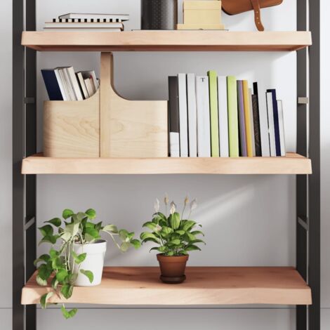 vidaXL Wandregal 80x40x(2-6) cm Massivholz Eiche Unbehandelt (1/5)