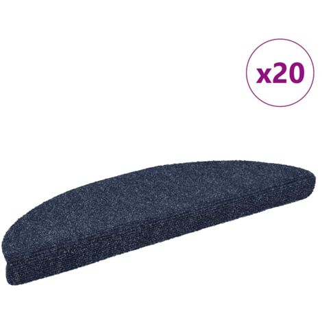 Stufenmatten Selbstklebend 20 Stk. 56x17x3 cm Blau Halbrund vidaXL