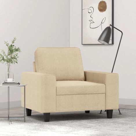 Cremefarbener Sessel 60 cm Stoff
