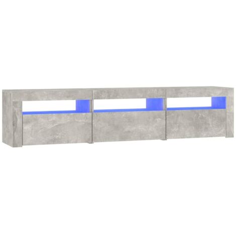 TV-Schrank mit LED-Lichtern Grau Beton 180x35x40 cm