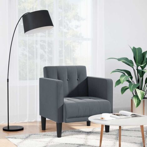 Sessel mit Armlehnen Dunkelgrau 53 cm Samt vidaXL740091