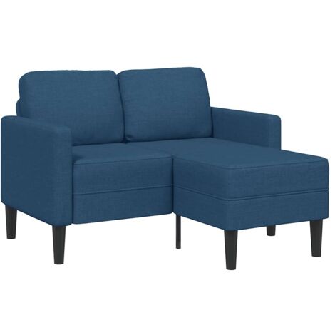 2-Sitzer-Sofa mit Chaiselongue L-Form Blau 125 cm Stoff vidaXL