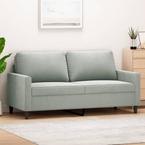 vidaXL 2-Sitzer Sofa Hellgrau 140 cm Samt