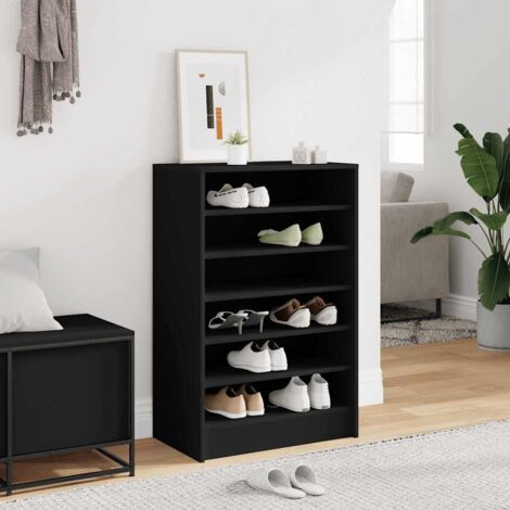vidaXL Schuhschrank Schwarz 60x35x92 cm Holzwerkstoff