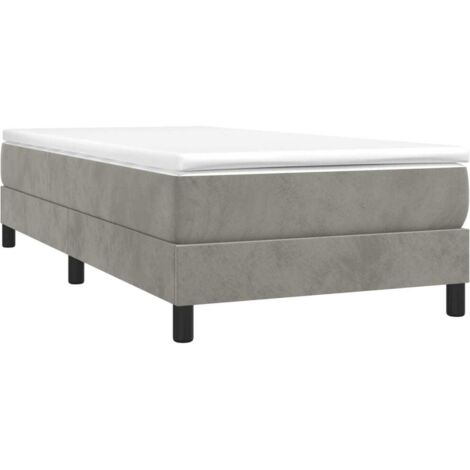 Bettgestell mit Lattenrost Grau 100x200 cm Velours