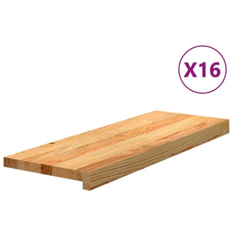 Treppenstufen 16 Stk. Hellbraun 70x30x2 cm Massivholz Eiche vidaXL
