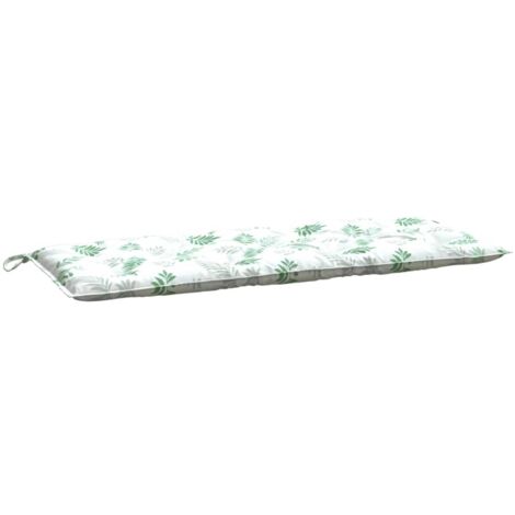 Gartenbankkissen mit Blattmuster 120x50x7 cm Stoff