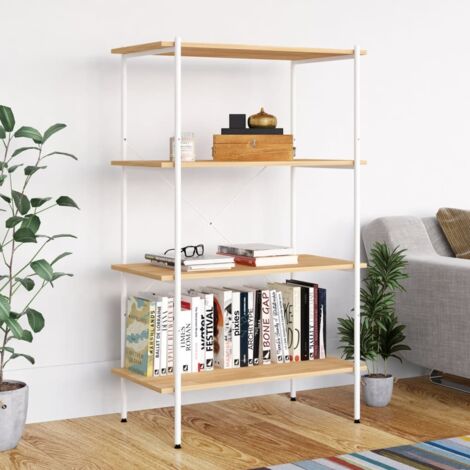 Regal mit 4 Böden Weiß und Eiche-Optik 80x40x130 cm vidaXL