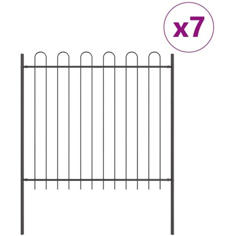 Gartenzaun Grau 11.9 x 1.5 m Pulverbeschichteter Stahl vidaXL