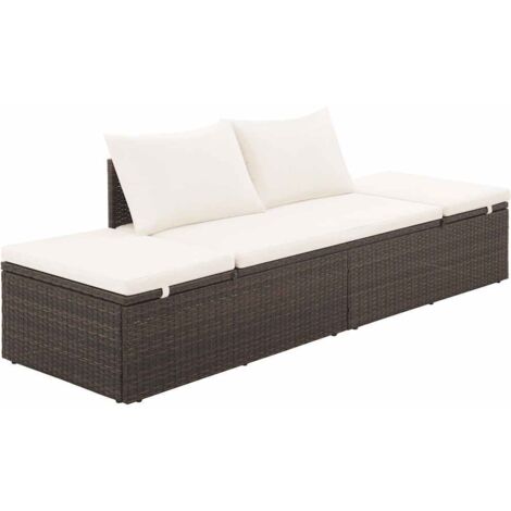 vidaXL Gartenliege Braun 195x60 cm Geflechtsynthetik