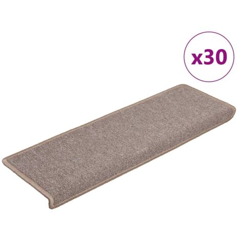 vidaXL Stair Mats 30 pcs 65x21x4 cm Light Brown Rectangular Edge