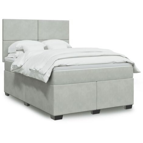 vidaXL Bett mit Lattenrost und Matratze Grau 140x190cm Samt