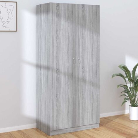 vidaXL Kleiderschrank Sonoma grau 90x52x200 cm Ingenieurholz