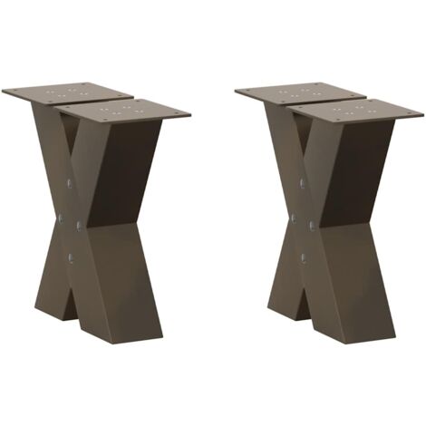 Couchtischbeine X-Form 2 Stk. Naturstahl 40x(30-31) cm Stahl vidaXL