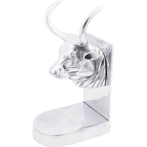 Buchstützen 2 pcs Silber 17 x 15 x 27 cm Aluminium vidaXL