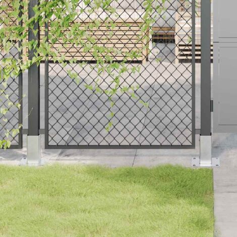 Pfostenträger Quadratisch 12 Stk. Silber 61x61mm Stahl Verzinkt vidaXL
