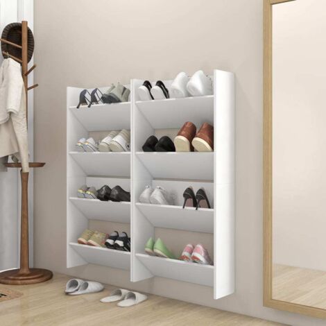 Wand-Schuhschränke 4 Stk. Weiß 60x18x60 cm Holzwerkstoff vidaXL
